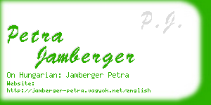 petra jamberger business card